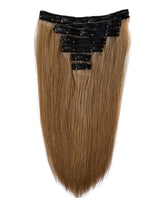 Extensions Cheveux Clips NahaHair – Blond Méché #4/60, 100 % cheveux humains, faciles à poser, texture naturelle